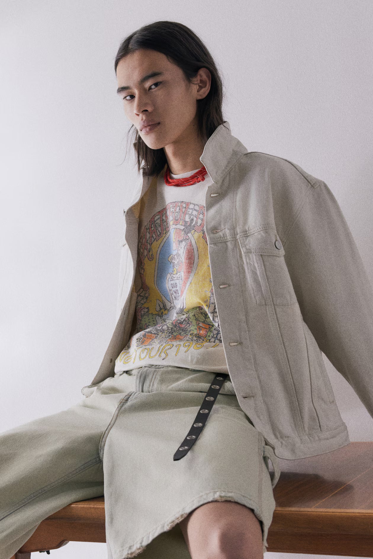 Loose Fit Vintage-look printed T-shirt